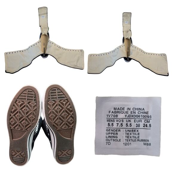 Converse 2012 OG XXHI Knee High Black Canvas Sneaker Boot Bundle 7.5 RARE NEW - Picture 7 of 12